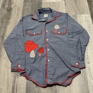 Big Mac VTG 70s Chambray Permanent Press Workwear Rockabilly Casual Button Down